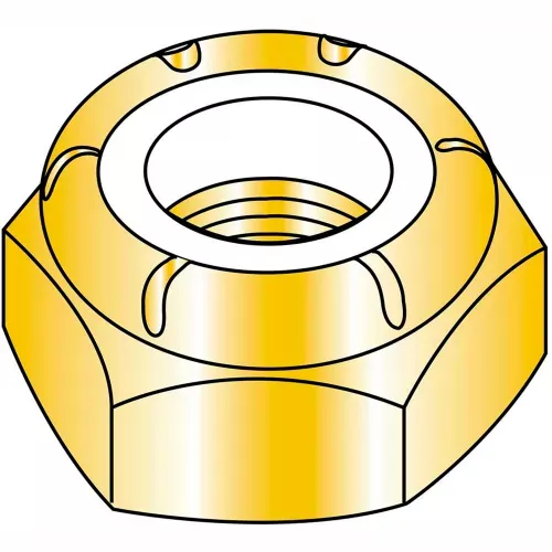 1-1-4-12thin-pattern-nylon-insert-hex-lock-nut-fine-thread-zinc-yellow-pkg-14 1 1/4-12Thin Pattern Nylon Insert Hex Lock Nut Fine Thread Zinc Yellow, Pkg of 14