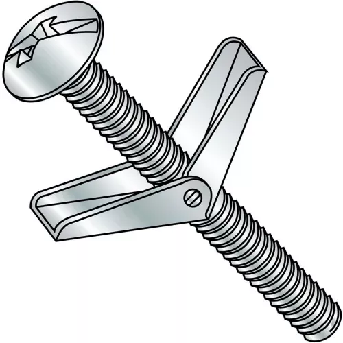 1-8x4combination-mushroom-head-toggle-bolt-zinc-pkg-50 1/8X4Combination Mushroom Head Toggle Bolt Zinc, Pkg of 50