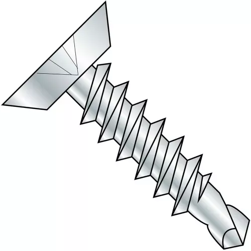 10-x-1-1-2-phillips-flat-undercut-full-thread-self-drilling-screw-zinc-bake-pkg- #10 x 1-1/2 Phillips Flat Undercut Full Thread Self Drilling Screw Zinc Bake - Pkg of 1000