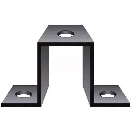 12-ga-black-powder-coated-steel-flat-surface-mounting-bracket 12 Ga. Black Powder-Coated Steel, Flat Surface Mounting Bracket