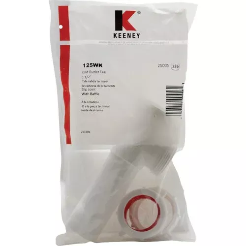 125wk-plastic-end-outlet-tee-tailpiece-slip-joint 125WK Plastic End Outlet Tee And Tailpiece Slip-Joint
