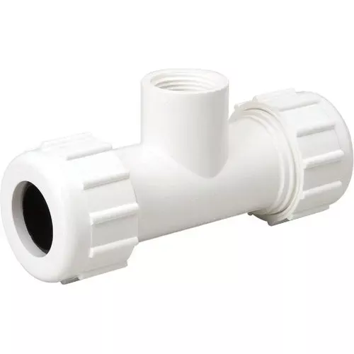 162-108-b-k-plastic-compression-pvc-tee 162-108 B&K Plastic Compression PVC Tee