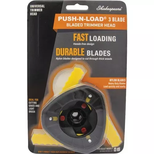 17255-shakespeare-push-n-load-3-blade-fixed-feed-universal-shaft-replacement-tri 17255 Shakespeare Push-N-Load 3-Blade Fixed Feed Universal Shaft Replacement Trimmer Head