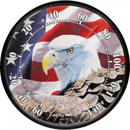 1930-acurite-eagle-flag-indoor-outdoor-thermometer 1930 AcuRite Eagle/Flag Indoor And Outdoor Thermometer