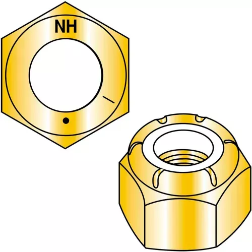 3-4-10nylon-insert-hex-locknut-grade-8-zinc-yellow-pkg-50 3/4-10Nylon Insert Hex Locknut Grade 8 Zinc Yellow, Pkg of 50