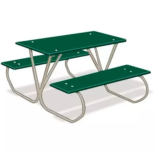 3-preschool-polyethylene-picnic-table-w-galvanized-frame-green 3' Preschool Polyethylene Picnic Table w/ Galvanized Frame, Green