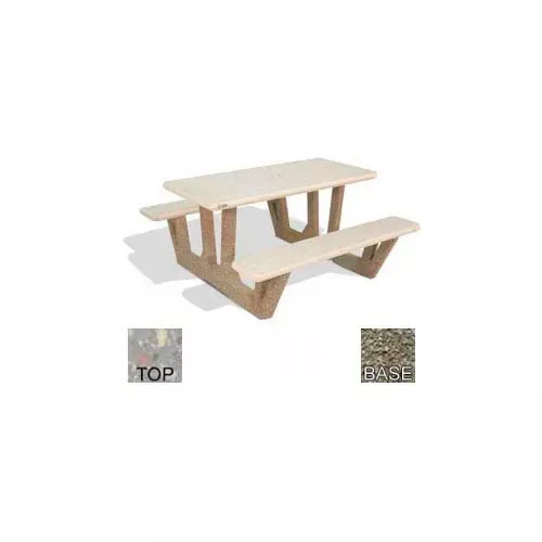 38-rectangular-picnic-table-concrete-gray 38" Rectangular Picnic Table, Concrete, Gray