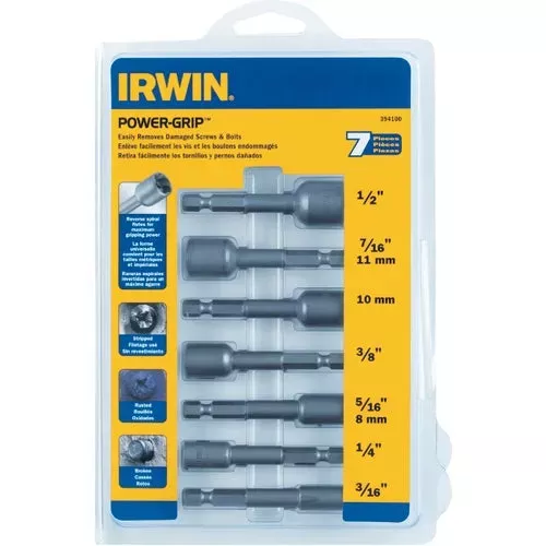 394100-irwin-power-grip-7-piece-screw-bolt-extractor-set 394100 Irwin POWER GRIP 7-Piece Screw and Bolt Extractor Set
