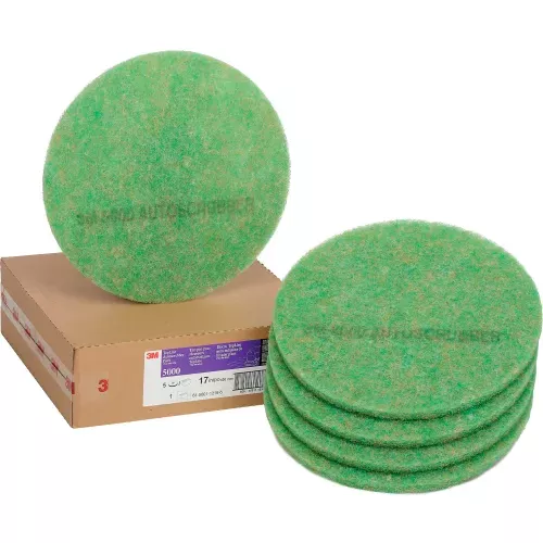3M 17" Scrubbing Pad, Green, 5 Per Case