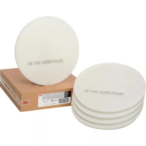 3M 20" Polishing Pad, White, 5 Per Case