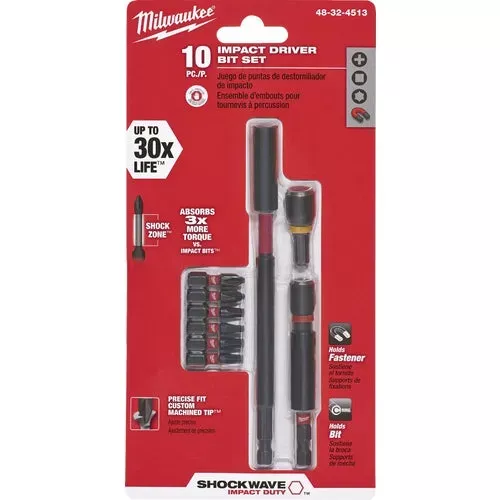 48-32-4513-milwaukee-shockwave-10-piece-impact-screwdriver-bit-set 48-32-4513 Milwaukee Shockwave 10-Piece Impact Screwdriver Bit Set