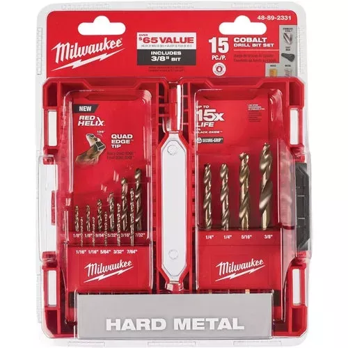 48-89-2370-milwaukee-red-helix-15-piece-cobalt-drill-bit-set 48-89-2370 Milwaukee Red Helix 15-Piece Cobalt Drill Bit Set