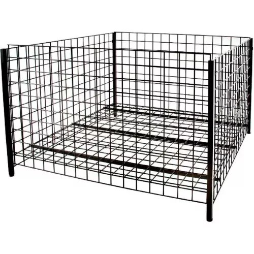 48-square-grid-dump-bin-semi-gloss-black 48" Square Grid Dump Bin - Semi-Gloss Black