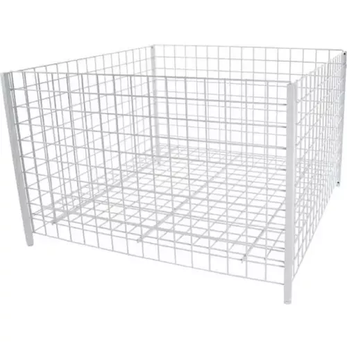 48-square-grid-dump-bin-semi-gloss-white 48" Square Grid Dump Bin - Semi-Gloss White