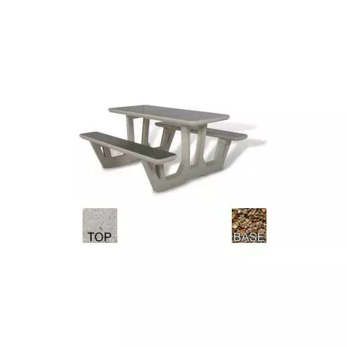 58-rectangular-picnic-table-concrete-tan 58" Rectangular Picnic Table, Concrete, Tan