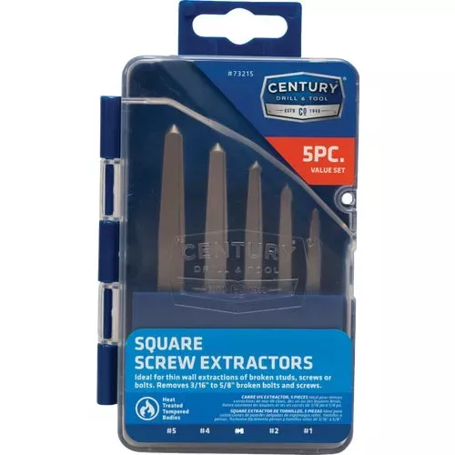 73215-century-drill-tool-5-piece-square-flute-screw-extractor 73215 Century Drill & Tool 5-Piece Square Flute Screw Extractor