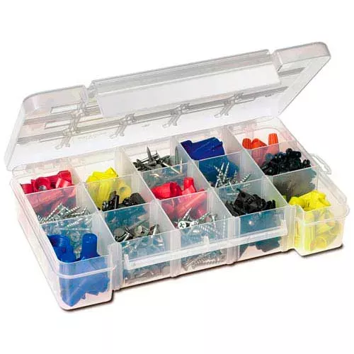 Akro-Mils Small Clear Dividable Storage Case05705, 8-5/8x5-1/8x1-5/8 - Pkg Qty 12