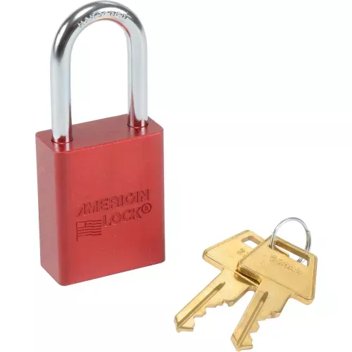 American Lock No. A1106RED Solid Aluminum Rectangular Padlock, Red - Pkg Qty 6