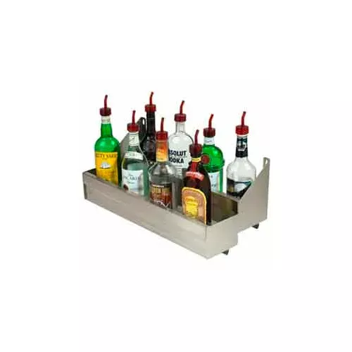 Bottle Rack, 15", Double Tier (Integral) Keyhole, S/S