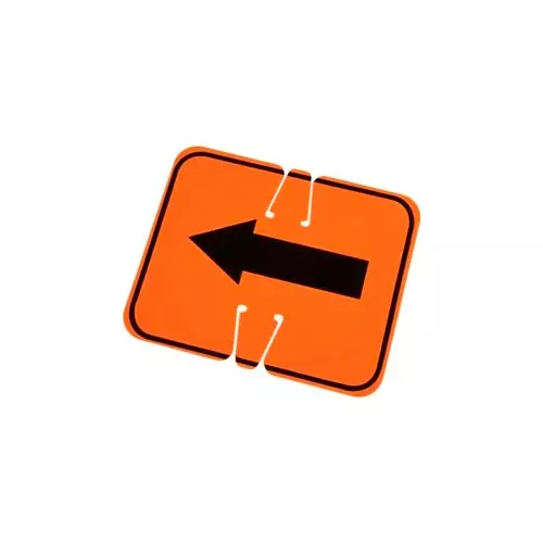 cone-sign-keep-left-black-on-orange-w-arrow-one-sided-pkg-qty-5 Cone Sign- Keep Left, Black On Orange W/ Arrow, One Sided - Pkg Qty 5