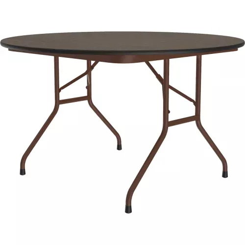 correll-48-round-melamine-folding-table-walnut Correll 48" Round Melamine Folding Table, Walnut