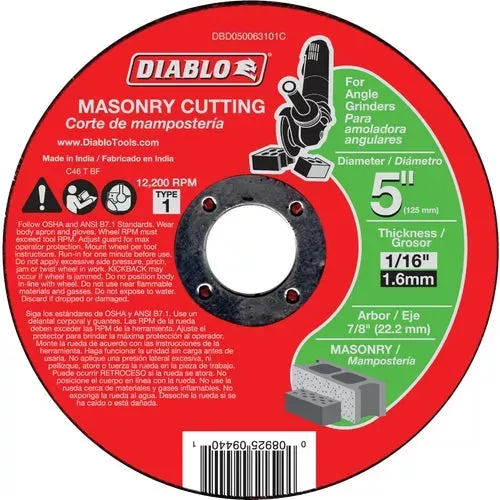 dbd100093l01c-diablo-type-1-masonry-cut-off-wheel DBD100093L01C Diablo Type 1 Masonry Cut-Off Wheel