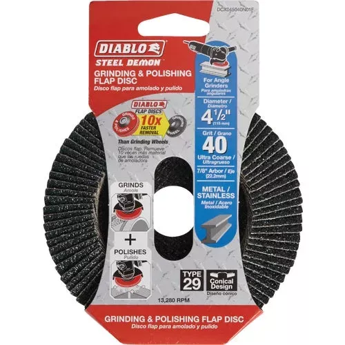 dcx045040b01f-diablo-type-29-steel-demon-angle-grinder-flap-disc DCX045040B01F Diablo Type 29 Steel Demon Angle Grinder Flap Disc