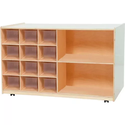 double-mobile-storage-with-twelve-clear-trays Double Mobile Storage with Twelve Clear Trays