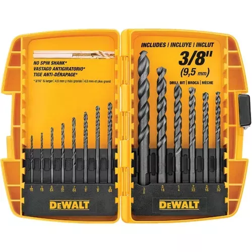 dw1162-dewalt-14-piece-black-oxide-drill-bit-set DW1162 DeWalt 14-Piece Black Oxide Drill Bit Set