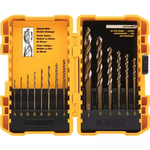 dw1169g-dewalt-14-piece-pilot-point-general-purpose-drill-bit-set DW1169G DeWalt 14-Piece Pilot Point General Purpose Drill Bit Set