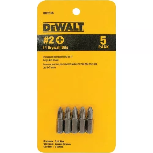 dw2105-dewalt-5-piece-drywall-screwdriver-bit-set DW2105 DeWalt 5-Piece Drywall Screwdriver Bit Set