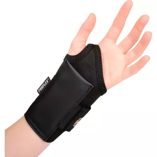 Ergodyne ProFlex 4000 Single Strap Wrist Support, Black, Medium, Left