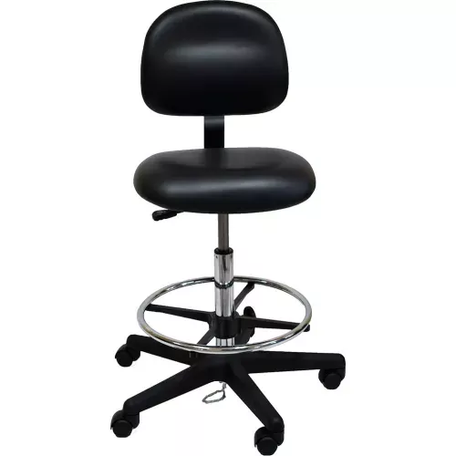 esd-stool-vinyl-low-back-nylon-base-black ESD Stool - Vinyl - Low Back - Nylon Base - Black