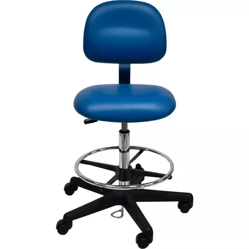 esd-stool-vinyl-low-back-nylon-base-blue ESD Stool - Vinyl - Low Back - Nylon Base - Blue