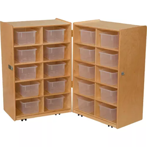 folding-vertical-storage-with-twenty-clear-trays Folding Vertical Storage with Twenty Clear Trays