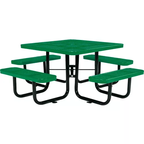 global-industrial-46-square-picnic-table-perforated-metal-green Global Industrial 46" Square Picnic Table, Perforated Metal, Green