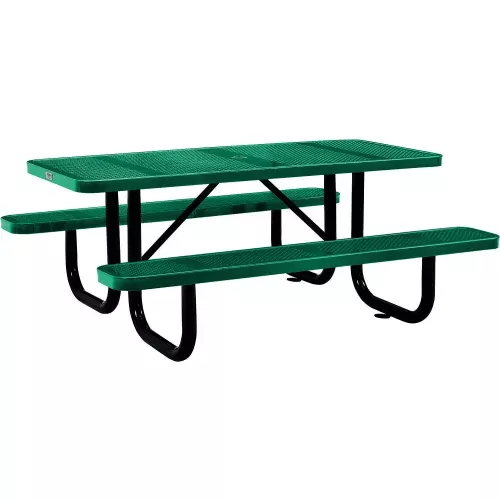 global-industrial-6-rectangular-picnic-table-perforated-metal-green Global Industrial 6' Rectangular Picnic Table, Perforated Metal, Green