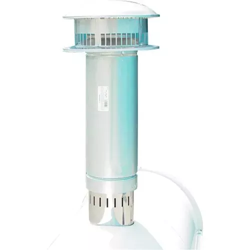 heat-wagon-long-round-flue-stack-w-6-dia-rain-cap-18-l-silver Heat Wagon Long Round Flue Stack W/ 6" Dia. Rain Cap 18"L, Silver