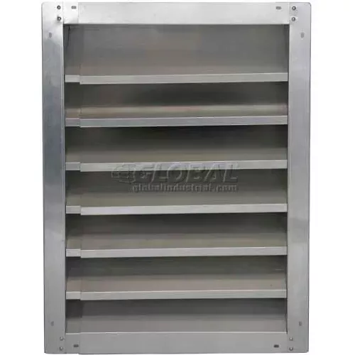 high-galvanized-fixed-height-adjustable-width-louver-24-gafl-24-1830 High Galvanized Fixed-Height Adjustable Width Louver 24" - GAFL 24-1830