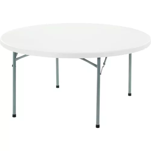 interion-60-round-plastic-folding-table-white Interion 60" Round Plastic Folding Table, White