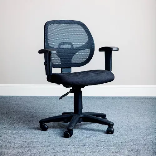 interion-office-chair-with-mid-back-adjustable-arms-black-black Interion Office Chair With Mid Back & Adjustable Arms, Black, Black