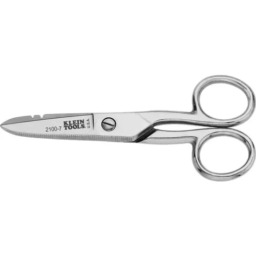 klein-tools-electrician-s-scissors-nickel-plated-2100-7 Klein Tools Electrician's Scissors, Nickel Plated 2100-7