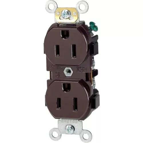 leviton-5242-15a-125v-duplex-receptacle-brown-pkg-qty-10 Leviton 5242 15A, 125V, Duplex Receptacle, Brown - Pkg Qty 10