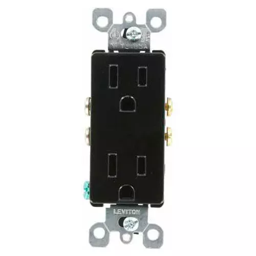 leviton-5325-e-15a-125v-decora-duplex-receptacle-grounding-ebony-pkg-qty-10 Leviton 5325-E 15A, 125V, Decora Duplex Receptacle, Grounding, Ebony - Pkg Qty 10