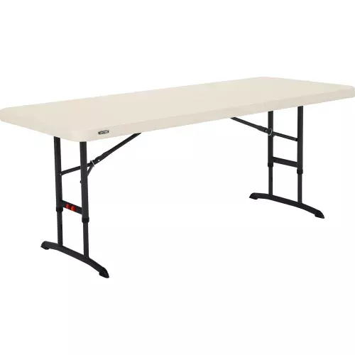 Lifetime Commercial Adjustable Height Folding Table, 30" x 72", Almond