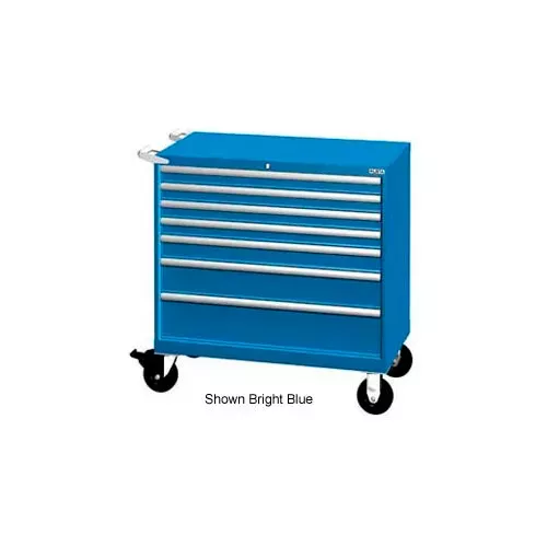 lista-40-1-4-w-mobile-cabinet-7-drawers-94-compart-bright-blue-keyed-alike Lista 40-1/4"W Mobile Cabinet, 7 Drawers, 94 Compart - Bright Blue, Keyed Alike