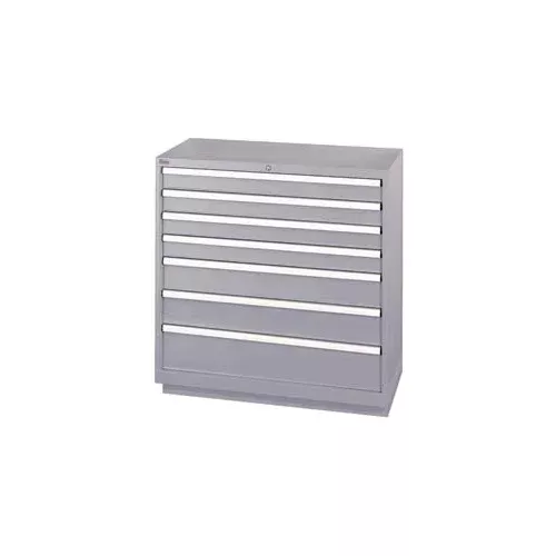lista-7-drawer-shallow-depth-cabinet-light-gray-master-keyed Lista 7 Drawer Shallow Depth Cabinet - Light Gray, Master Keyed