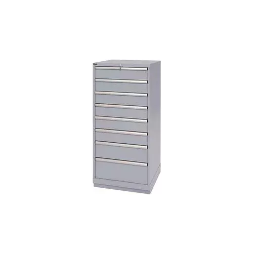 Lista 8 Drawer Standard Width Cabinet - Light Gray, No Lock