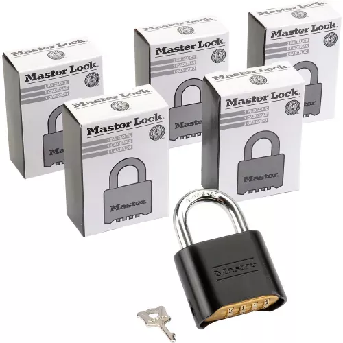 Master Lock No. 178BLK Bottom Resettable Combination Padlocks - Pkg Qty 6