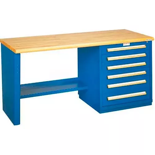 modular-drawer-bench-8-one-modular-cabinet-blue Modular Drawer Bench - 8' - One Modular Cabinet, Blue